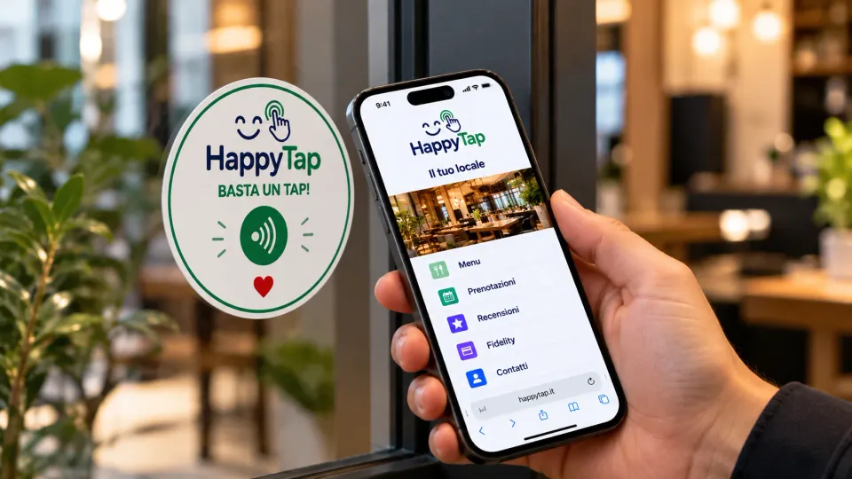 Un telefono accede ai servizi del locale con un tap